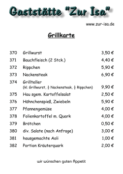 Grillkarte