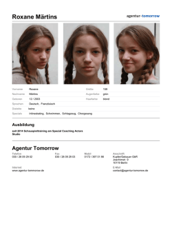 Roxane Märtins - Agentur Tomorrow