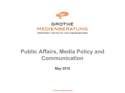 Public Affairs, Media Policy and Communication