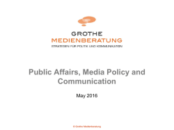 Public Affairs, Media Policy and Communication