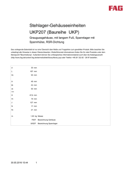 Stehlager-Gehäuseeinheiten UKP207 (Baureihe UKP)