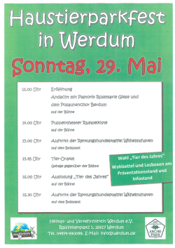 Haustierparkfest am 29. Mai