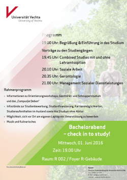 Bachelorabend – check in to study!