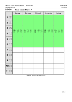 Horario Clases - Deutsche Schule Sankt Thomas Morus