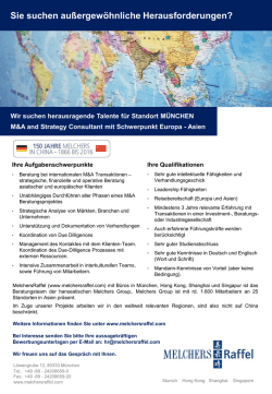 Consultant Strategie und M&A