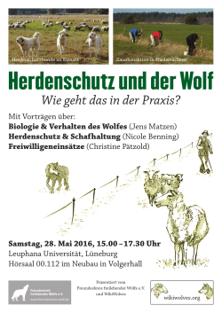 Infoveranstaltung zum Thema Herdenschutz & Wolf in