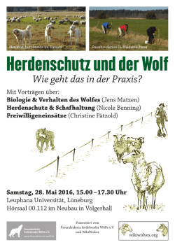 Infoveranstaltung zum Thema Herdenschutz & Wolf in