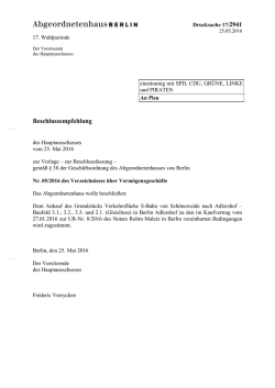 Dringliche Beschlussempfehlung
