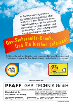 Flyer Gas Sicherheits Check - pfaff