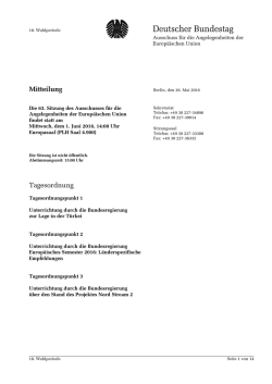 63. Sitzung Tagesordnung 1. Juni 2016