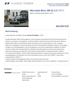 Mercedes-Benz 280 SE 3,5 (1971) 400.000 EUR
