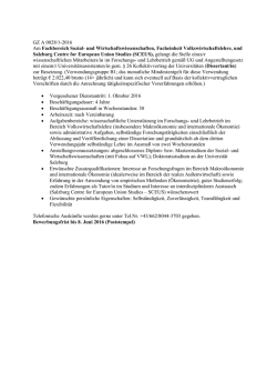 Dissertant/in Fachbereich Sozial