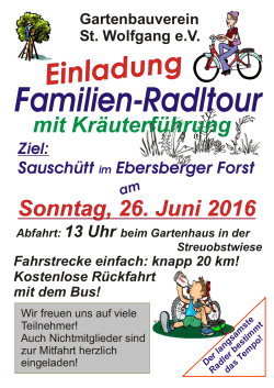 Einladung zur Familien-Radtour - Gartenbauverein St. Wolfgang