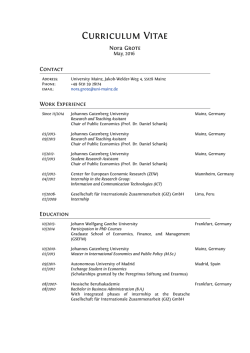 Curriculum Vitae - Chair of Public Economics