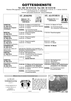 gottesdienste - St. Aloysius
