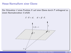 Hesse-Normalform einer Ebene