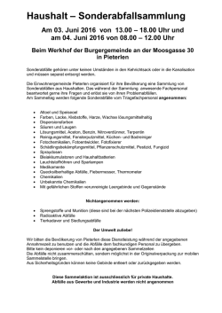 Sonderabfallsammlung
