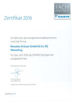 Offizieller Daikin Fachpartner 2016