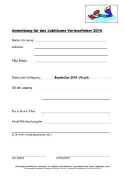Anmeldung zum Vorlesefieber