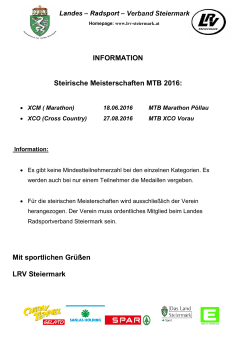 INFORMATION Steirische Meisterschaften MTB