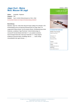 J&auml;ger Kurt - Mainz Mod. Mauser 98 Jagd
