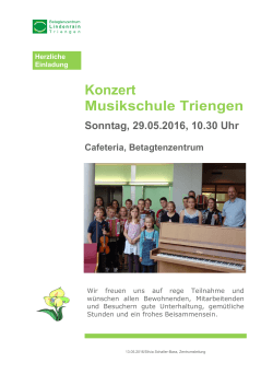 Konzert Musikschule Triengen - Betagtenzentrum Lindenrain