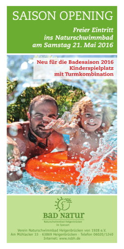 saison opening - Naturschwimmbad Heigenbrücken