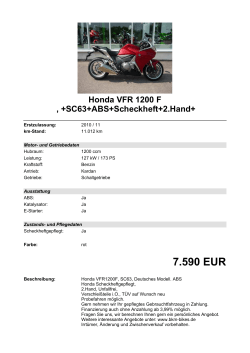 Detailansicht Honda VFR 1200 F €,€+SC63+ABS+