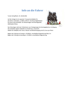 Info an die Fahrer