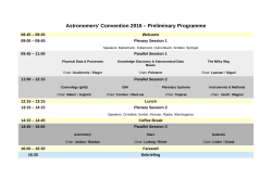 Astronomers` Convention 2016 – Preliminary Programme
