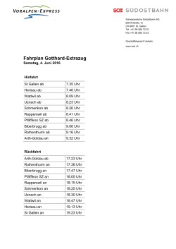 Fahrplan Gotthard-Extrazug - Voralpen