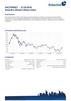 FACTSHEET - 25.05.2016 Solactive Global Lithium Index