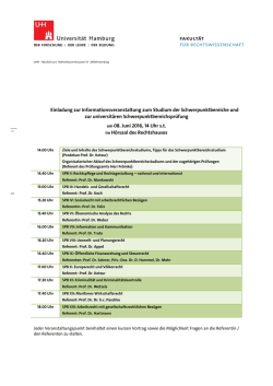 Einladung zur Informationsveranstaltung zum Studium der
