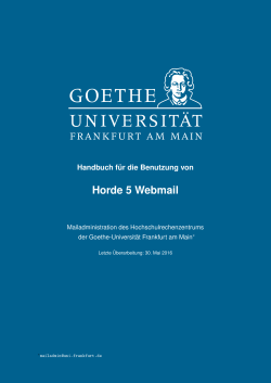Handbuch für Horde 5 Webmail - Goethe