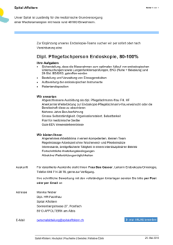 Dipl. Pflegefachperson Endoskopie, 80-100%