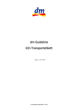 dm-Guideline Guideline GS1-Transportetikett - dm