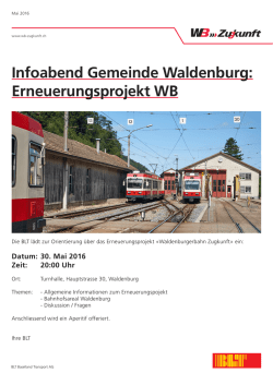Infoabend Erneuerungsprojekt WB vom 30.05.2016