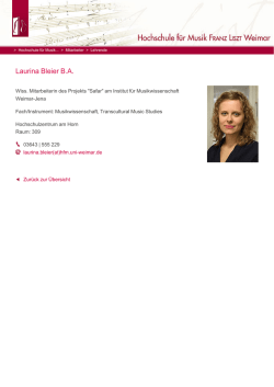 Laurina Bleier BA - Hochschule für Musik FRANZ LISZT Weimar
