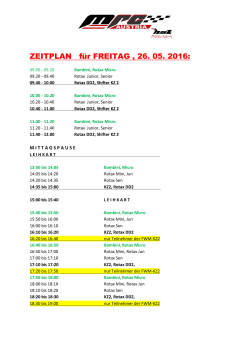 ZEITPLAN für FREITAG , 26. 05. 2016: