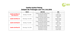 Zeitplan der Prüfungen vom 13.6.,14.6.2016 - Goethe