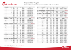 Ihr pers&ouml;nlicher Flugplan