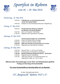 Programm Sportwoch 2016 - Bergwacht« Rohren 1927 eV