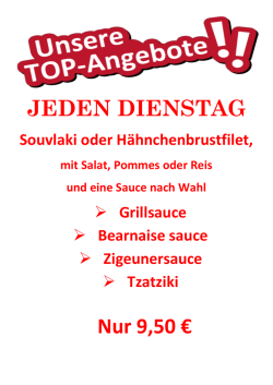 JEDEN DIENSTAG Nur 9,50