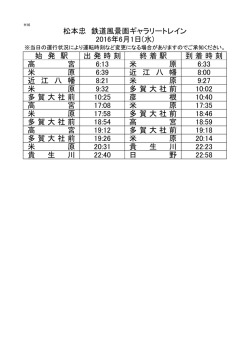 松本忠鉄道風景画ギャラリートレイン 6月運行予定