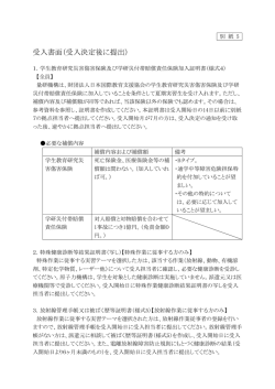 受入書面（受入決定後に提出）