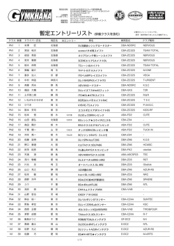 暫定エントリーリスト (併催クラスを含む)