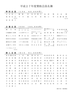 平成27年度賛助会員名簿