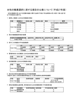 女性の職業選択に資する項目の公表について（平成27年度） [31KB