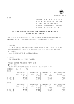 （訂正・数値データ訂正）「平成 28 年3月期 決算短信〔日本基準〕（連結