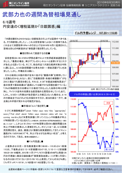 武部力也の週間為替相場見通し